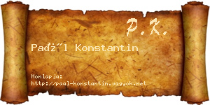 Paál Konstantin névjegykártya